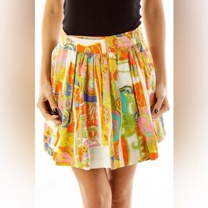Trina Turk colorful cotton/silk pleated skirt